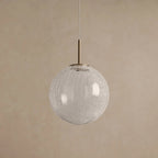 25 cm Textured Glass Globe Pendant Light - Casen