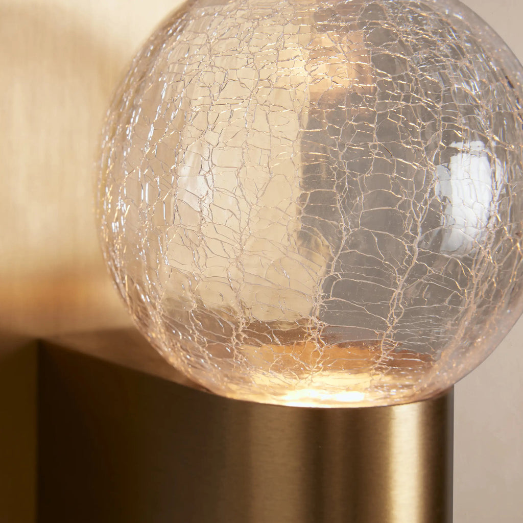 13 cm Textured Glass Globe Sconce - Casen