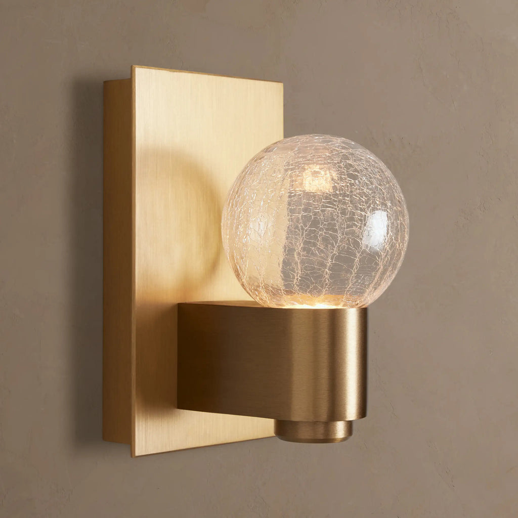 13 cm Textured Glass Globe Sconce - Casen
