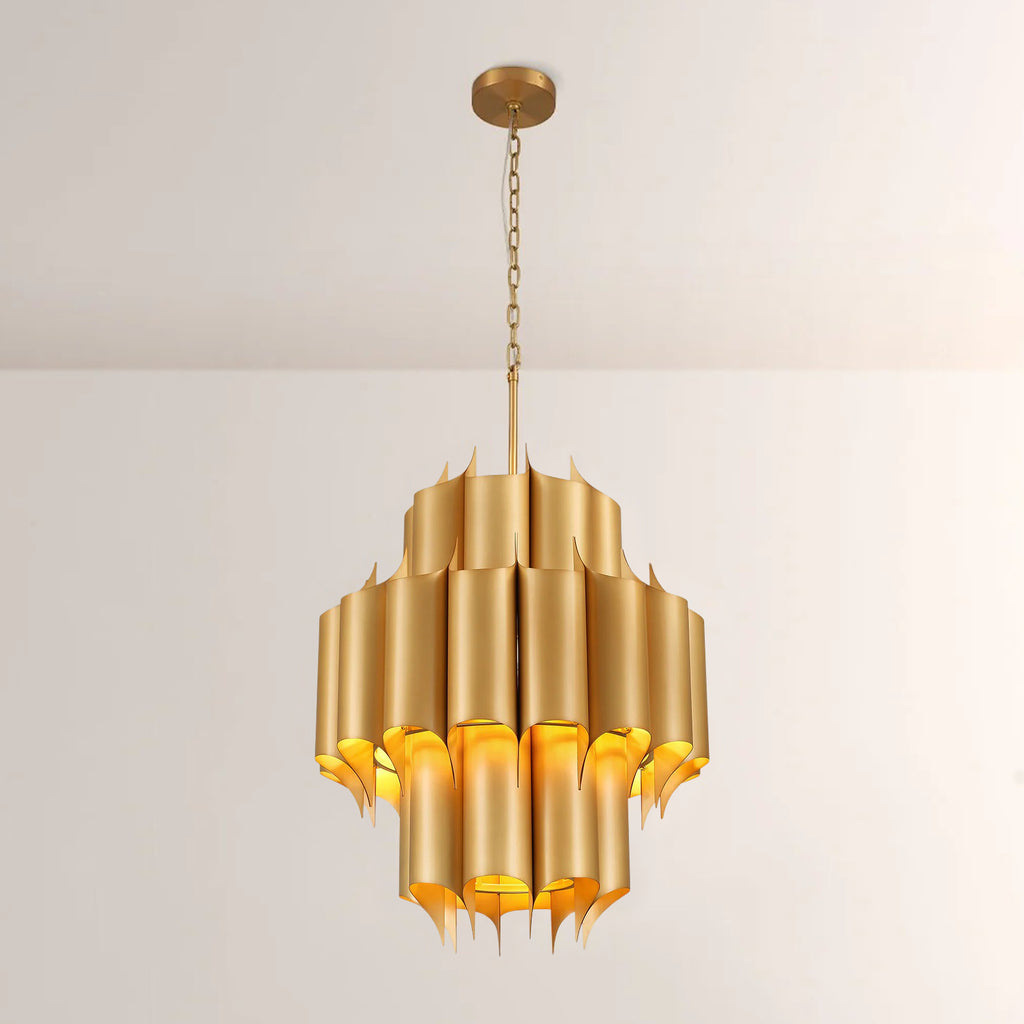 24 Inch Mid-Century Modern Chandelier - Cathedral