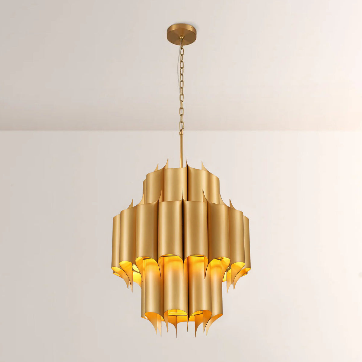 24 Inch Mid-Century Modern Chandelier - Cathedral