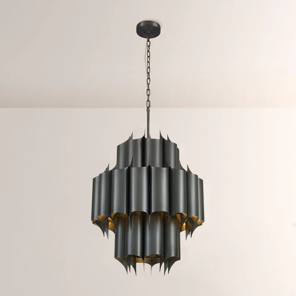 24 Inch Mid-Century Modern Chandelier - Cathedral