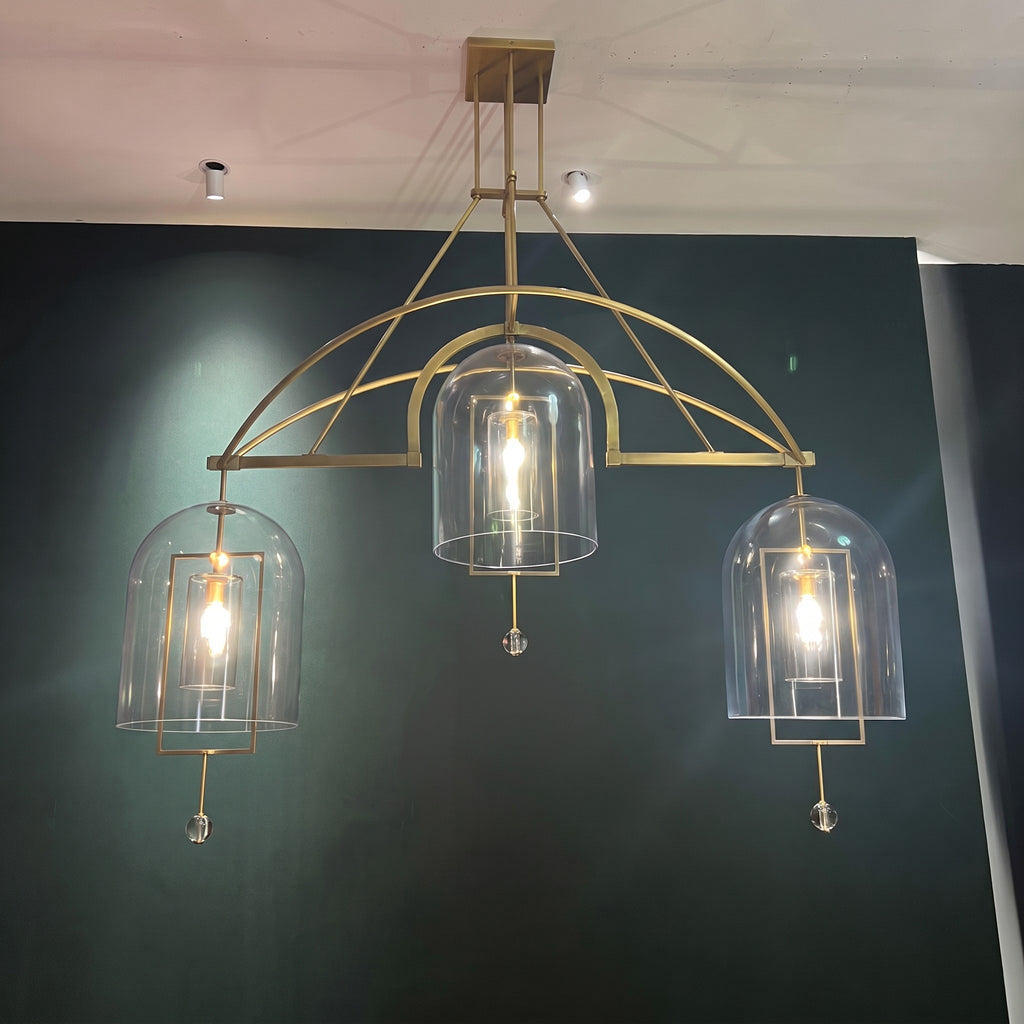122 cm Bell Glass Linear Chandelier - Fulcrum