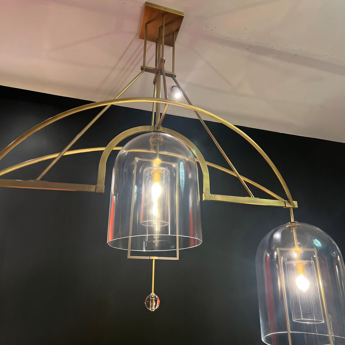 122 cm Bell Glass Linear Chandelier - Fulcrum