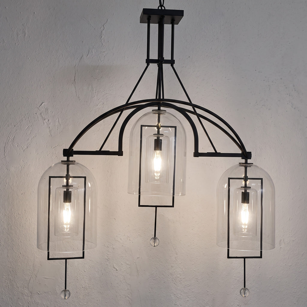 122 cm Bell Glass Linear Chandelier - Fulcrum