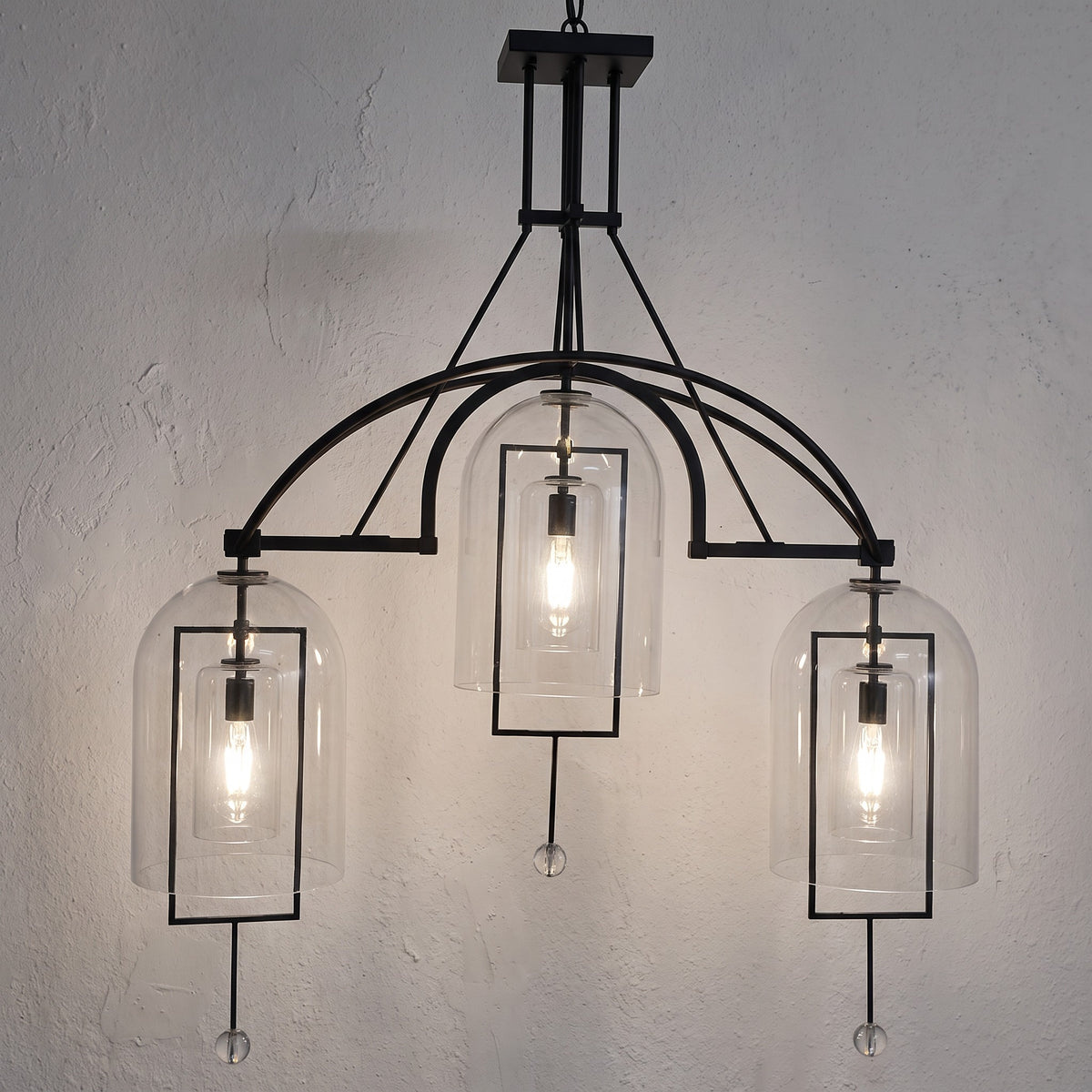 122 cm Bell Glass Linear Chandelier - Fulcrum