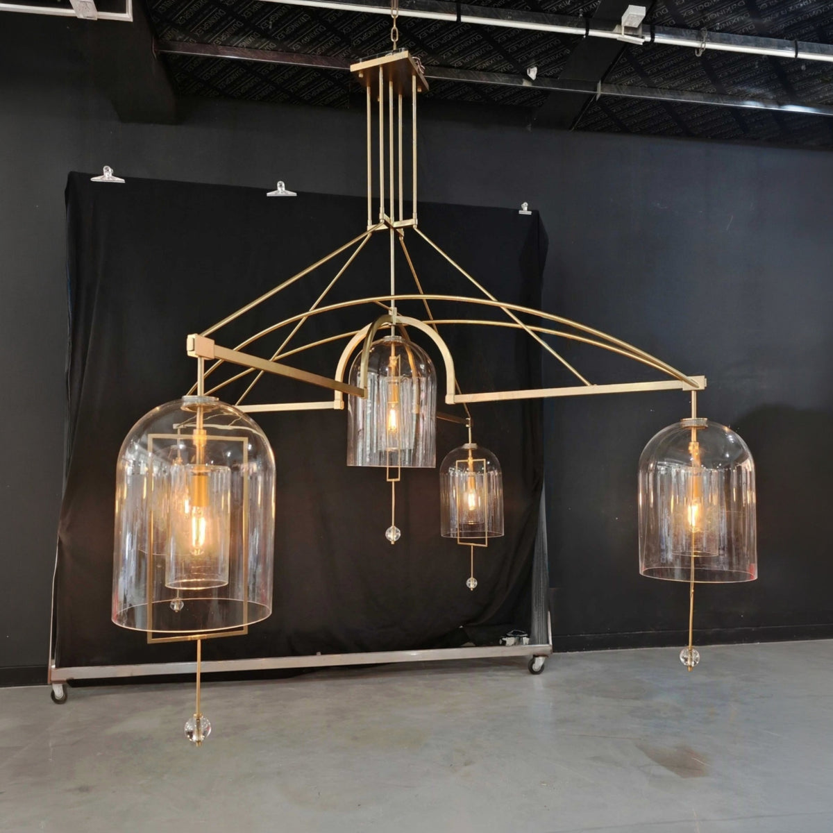 73 Inch Bell Glass Chandelier - Fulcrum