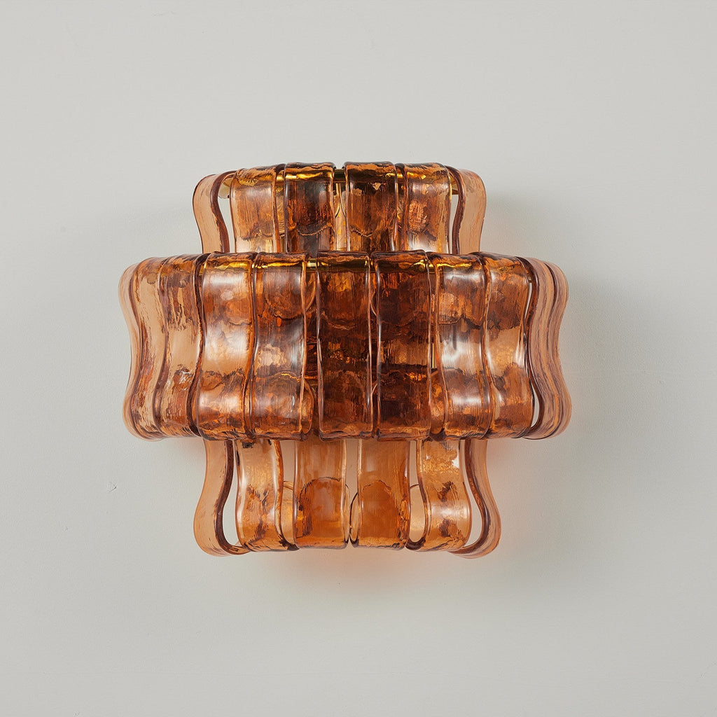30 cm Wandleuchte aus bernsteinfarbenem Glas - Ghiaccio