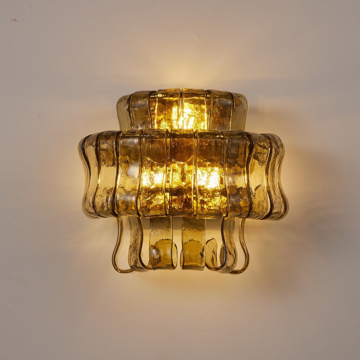Applique murale en verre fumé de 30 cm - Ghiaccio
