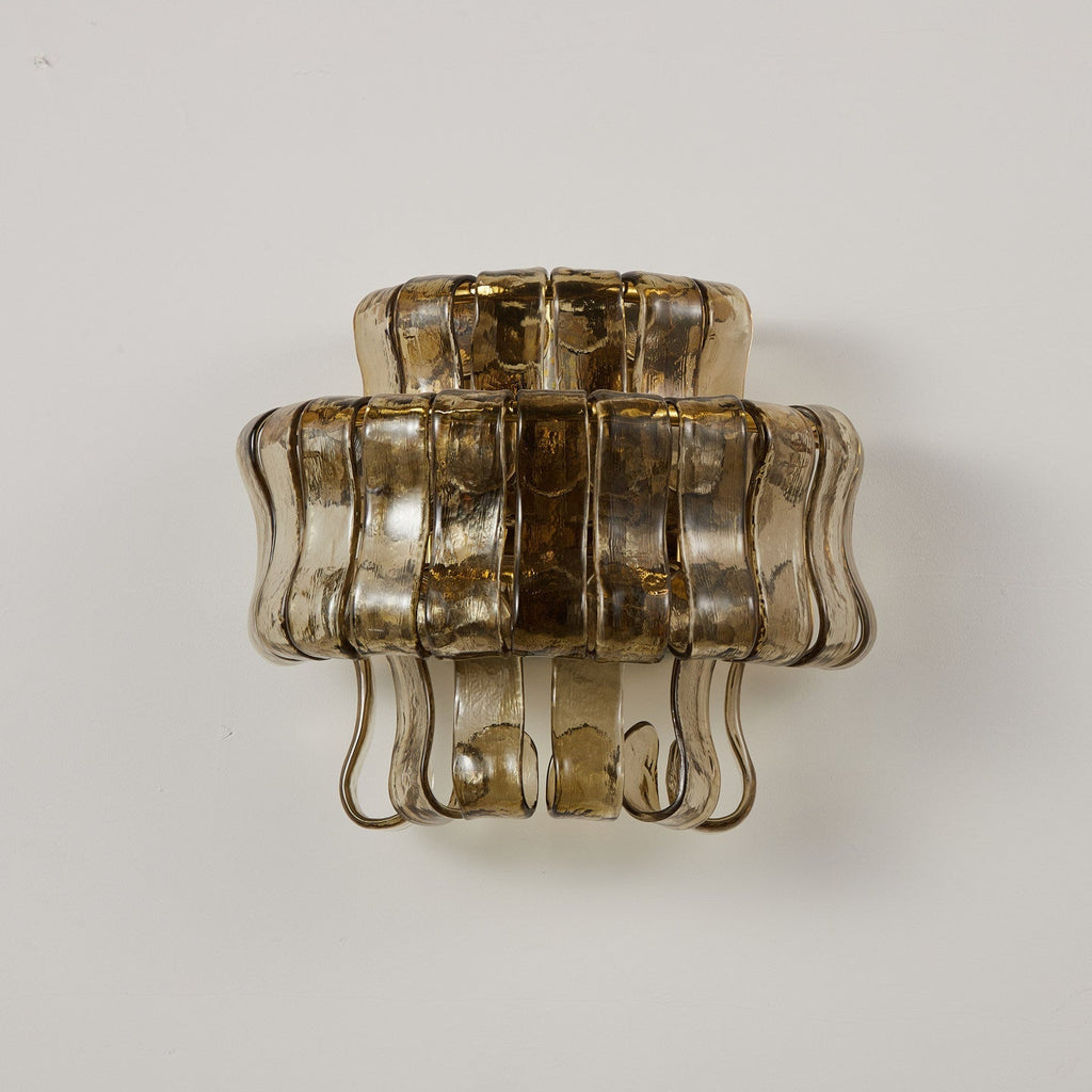 12 Inch Smoked Glass Wall Sconce - Ghiaccio