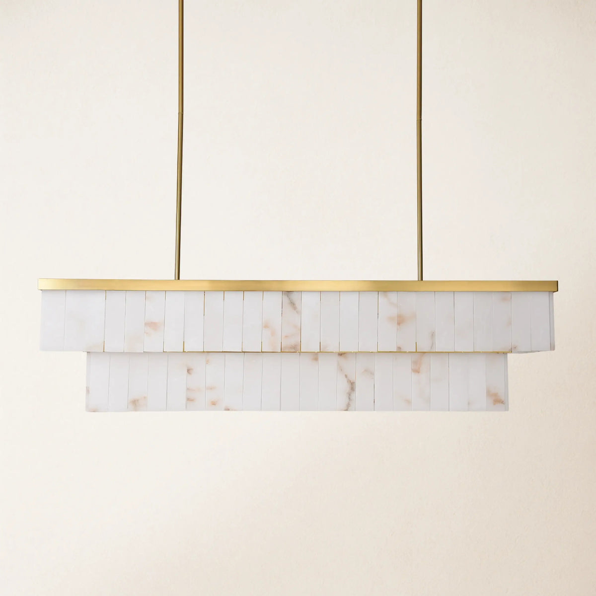 183 cm Alabaster Rectangular Chandelier - Glace