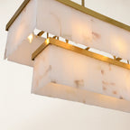 183 cm Alabaster Rectangular Chandelier - Glace
