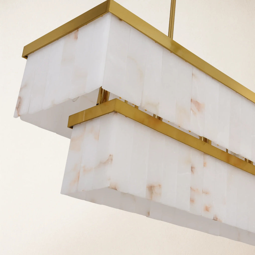 183 cm Alabaster Rectangular Chandelier - Glace