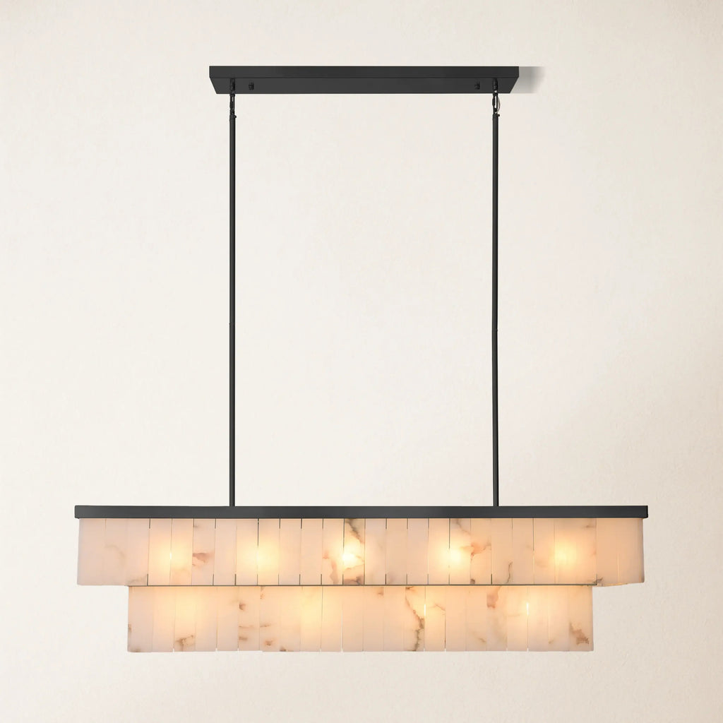 183 cm Alabaster Rectangular Chandelier - Glace