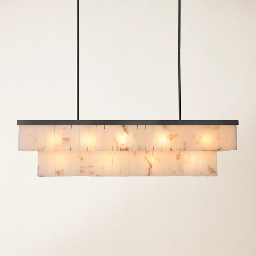 183 cm Alabaster Rectangular Chandelier - Glace
