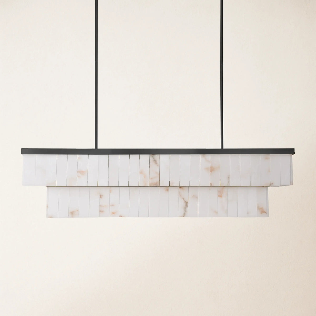 183 cm Alabaster Rectangular Chandelier - Glace