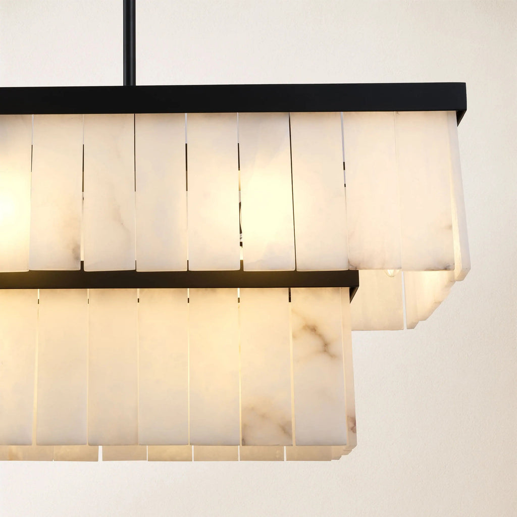 183 cm Alabaster Rectangular Chandelier - Glace