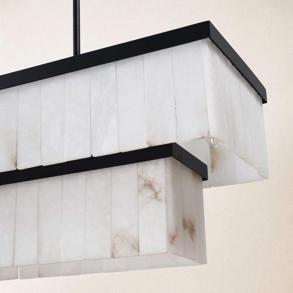 183 cm Alabaster Rectangular Chandelier - Glace