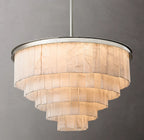 32 Inch Alabaster Tiered Chandelier - Glace