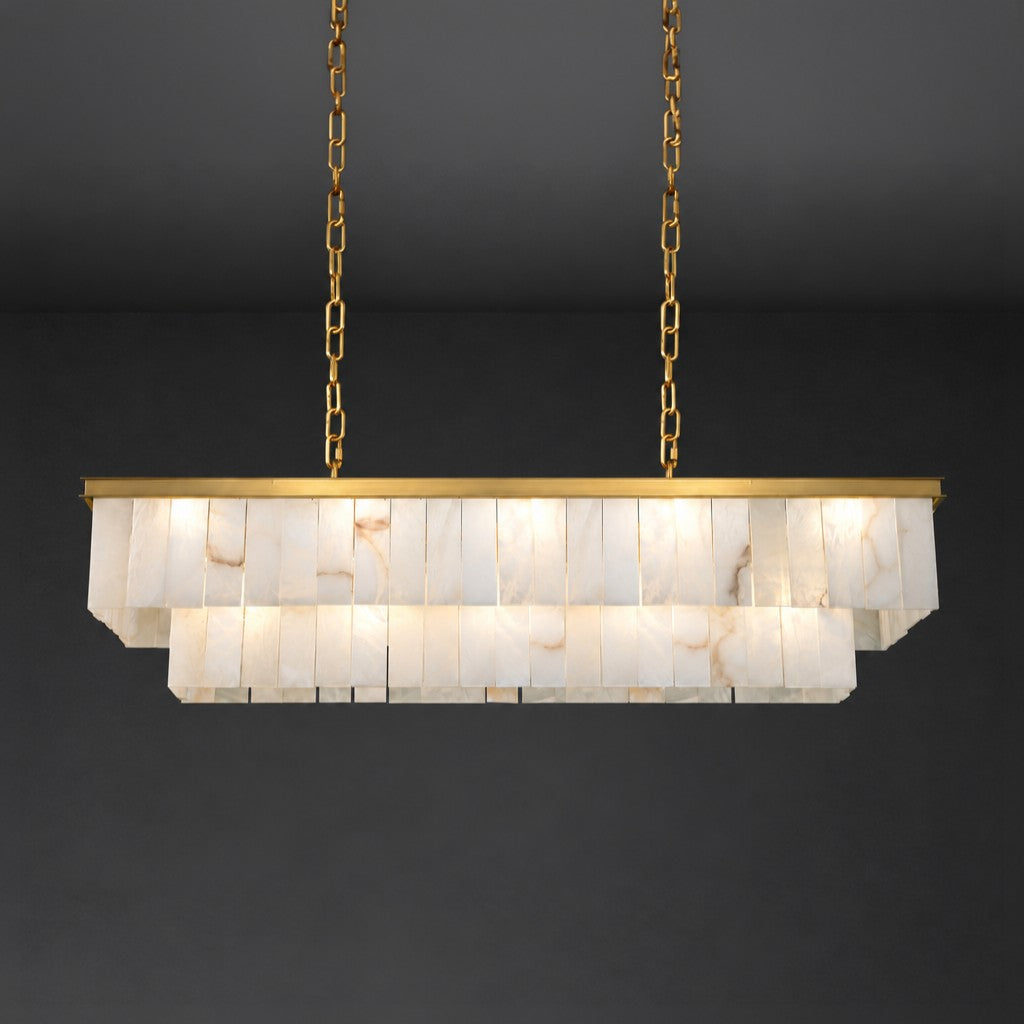 124 cm Alabaster Rectangular Chandelier - Glace