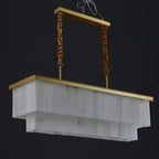 124 cm Alabaster Rectangular Chandelier - Glace