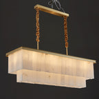 124 cm Alabaster Rectangular Chandelier - Glace