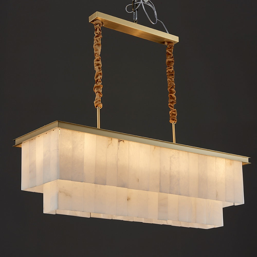 124 cm Alabaster Rectangular Chandelier - Glace