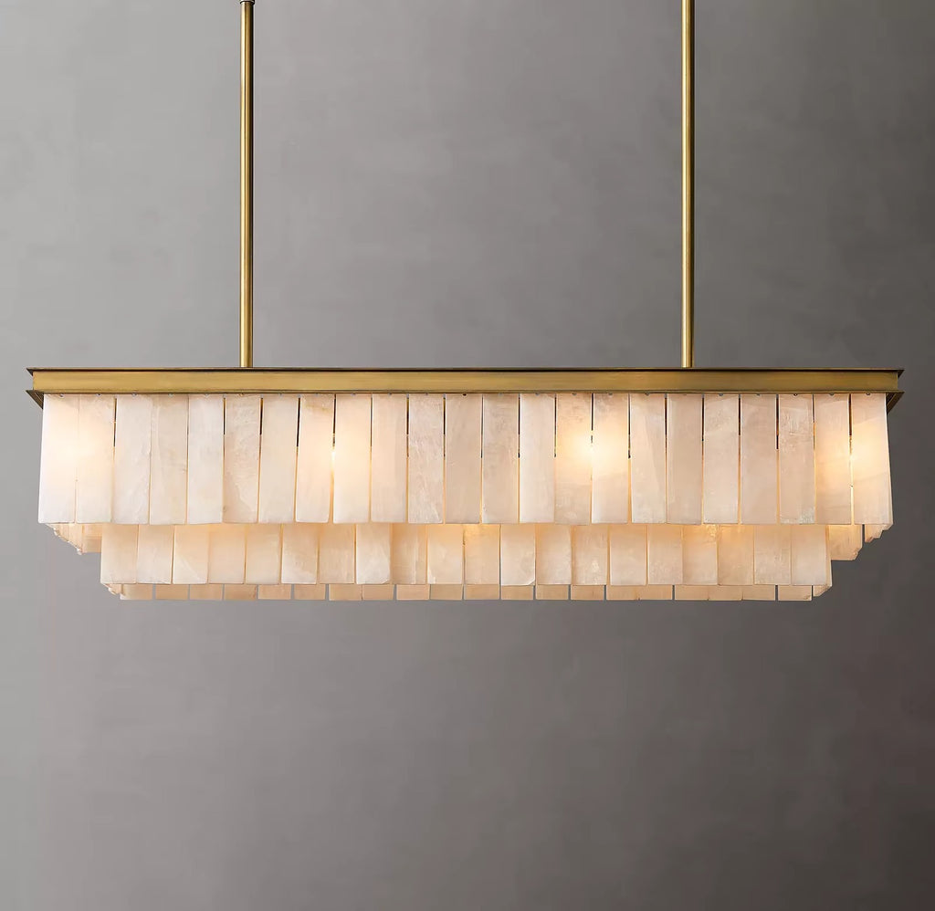 124 cm Alabaster Rectangular Chandelier - Glace