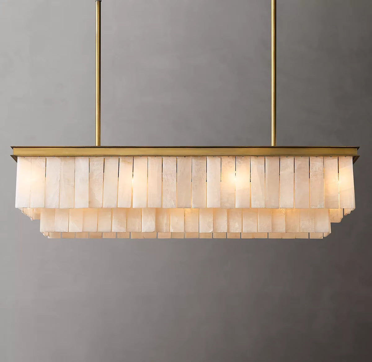 124 cm Alabaster Rectangular Chandelier - Glace