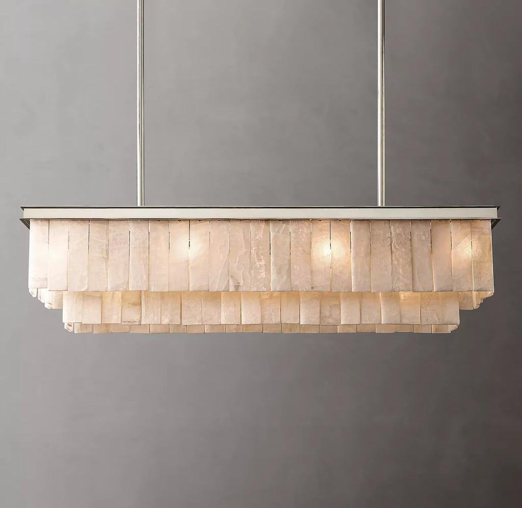 124 cm Alabaster Rectangular Chandelier - Glace