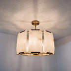 48 cm Alabaster Prism Round Semi Flush Mount - Harlow