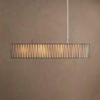 124 cm White Glass Rectangular Chandelier - Jeunet