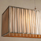 124 cm White Glass Rectangular Chandelier - Jeunet