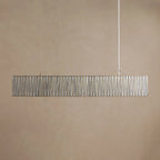 183 cm White Glass Rectangular Chandelier - Jeunet