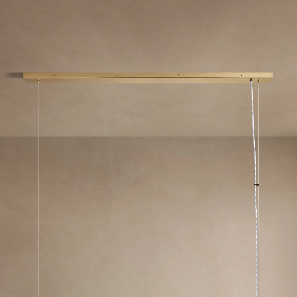 183 cm White Glass Rectangular Chandelier - Jeunet