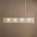 124 cm White Glass Rectangular Chandelier - Jeunet