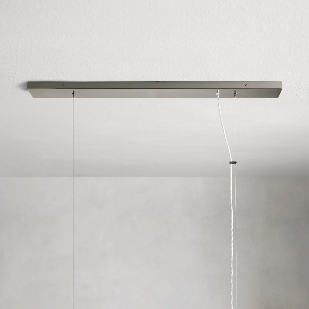 152 cm White Glass Rectangular Chandelier - Jeunet