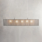 152 cm White Glass Rectangular Chandelier - Jeunet