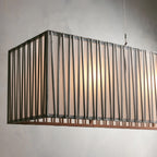 152 cm White Glass Rectangular Chandelier - Jeunet