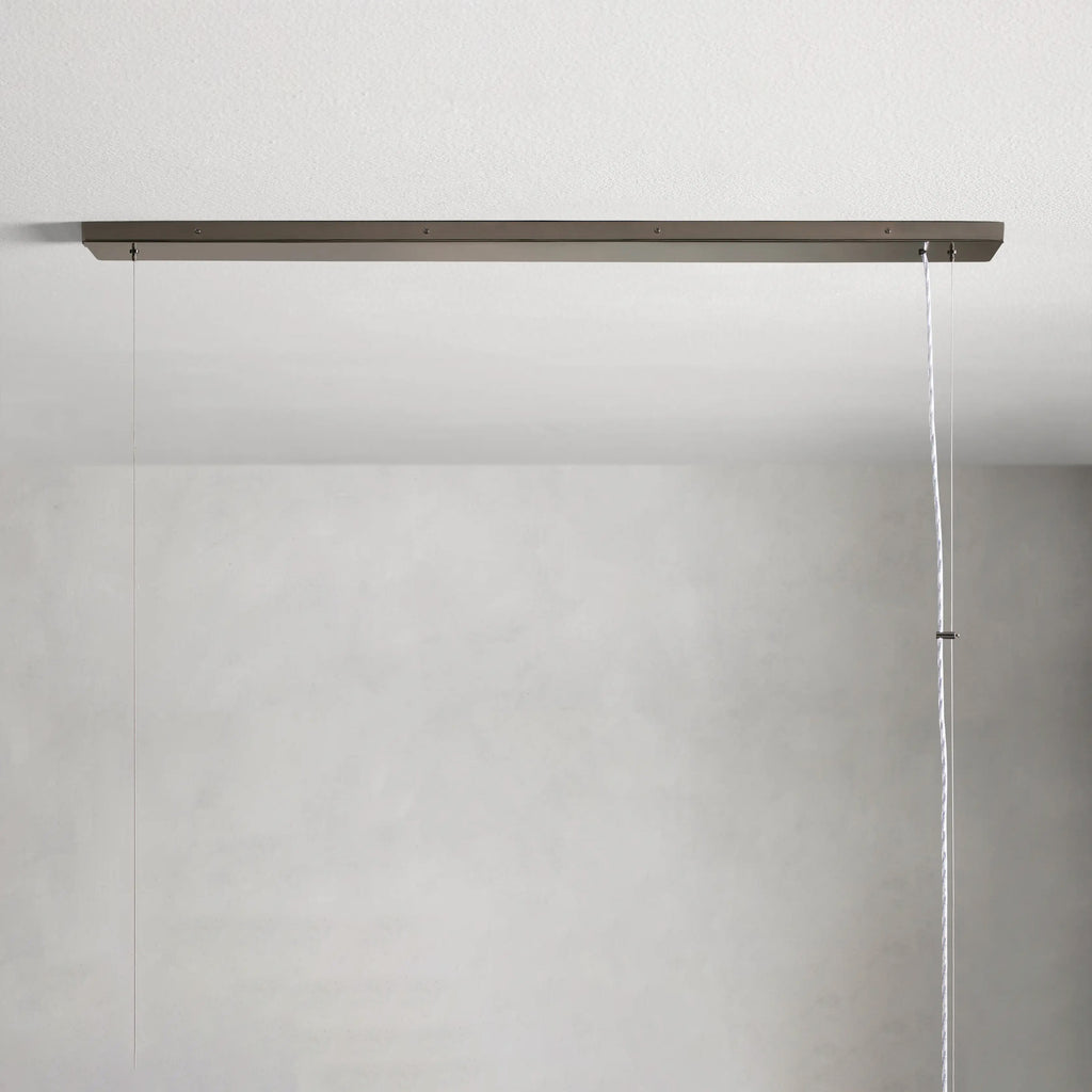 183 cm White Glass Rectangular Chandelier - Jeunet