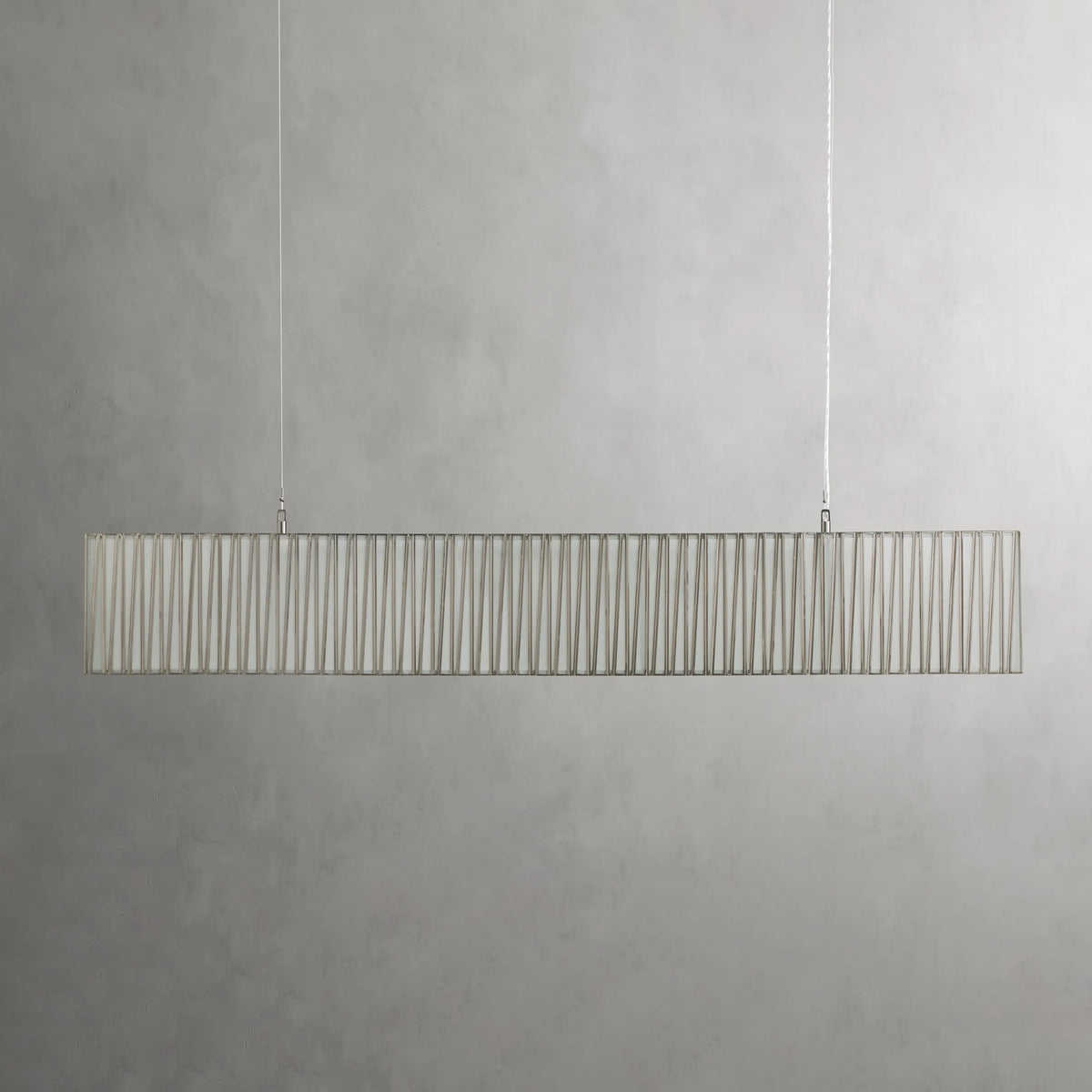 183 cm White Glass Rectangular Chandelier - Jeunet