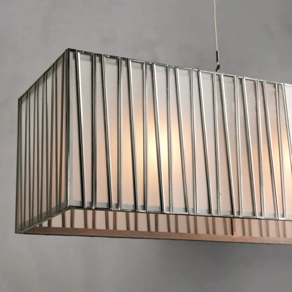 183 cm White Glass Rectangular Chandelier - Jeunet