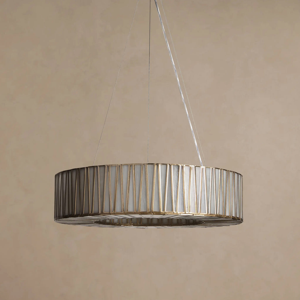 61 cm White Glass Round Chandelier - Jeunet