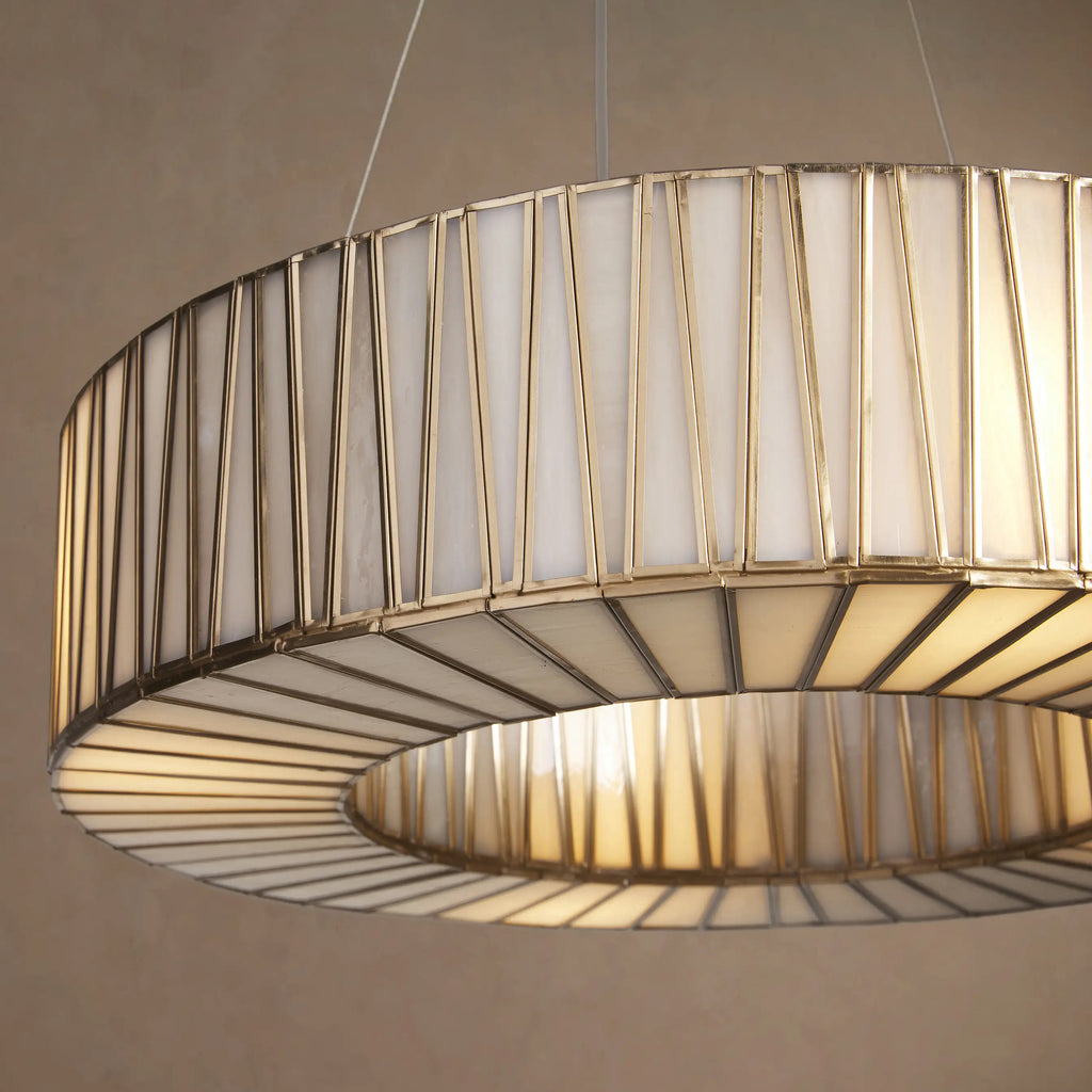 61 cm White Glass Round Chandelier - Jeunet