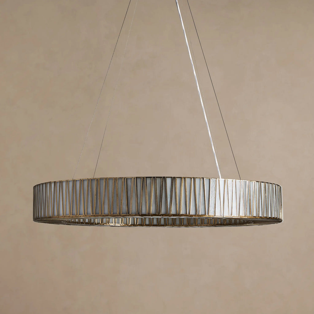 107 cm White Glass Round Chandelier - Jeunet