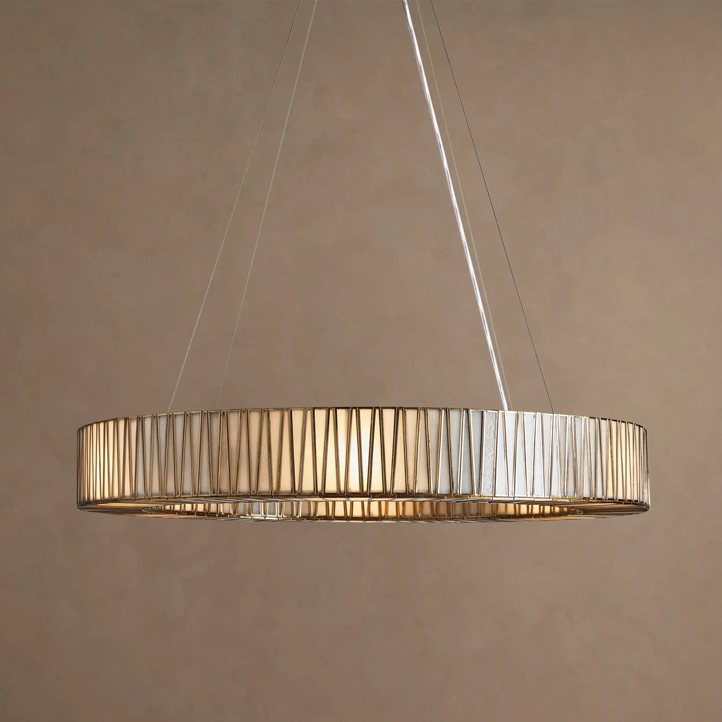 107 cm White Glass Round Chandelier - Jeunet