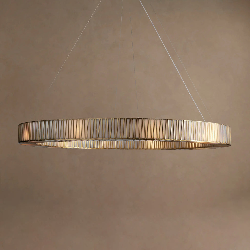 152 cm White Glass Round Chandelier - Jeunet