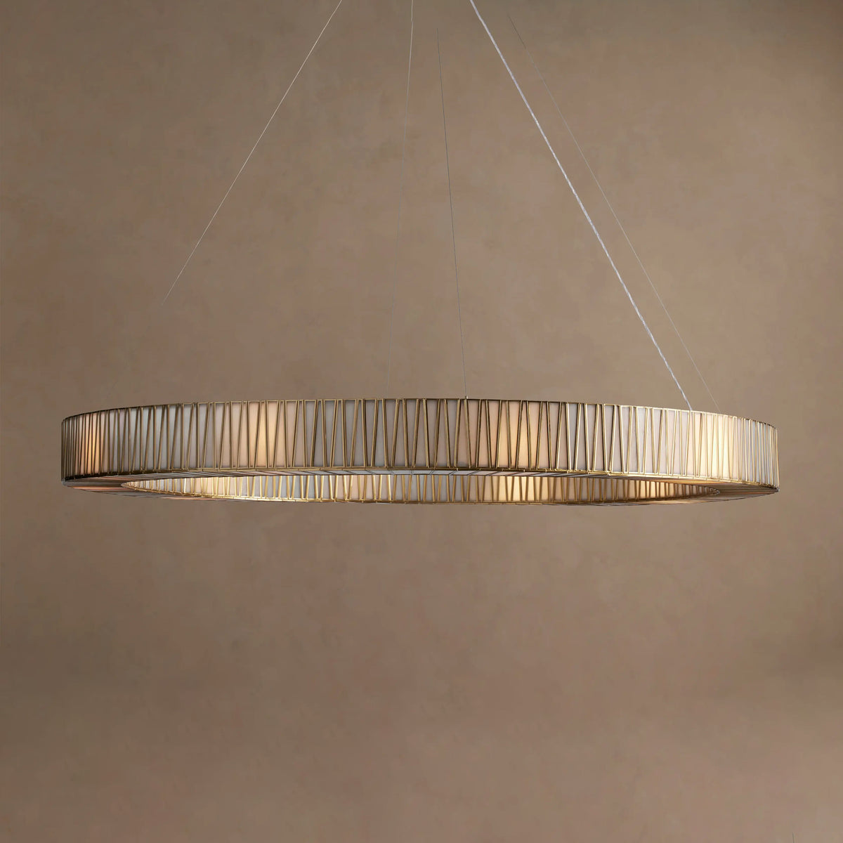 152 cm White Glass Round Chandelier - Jeunet