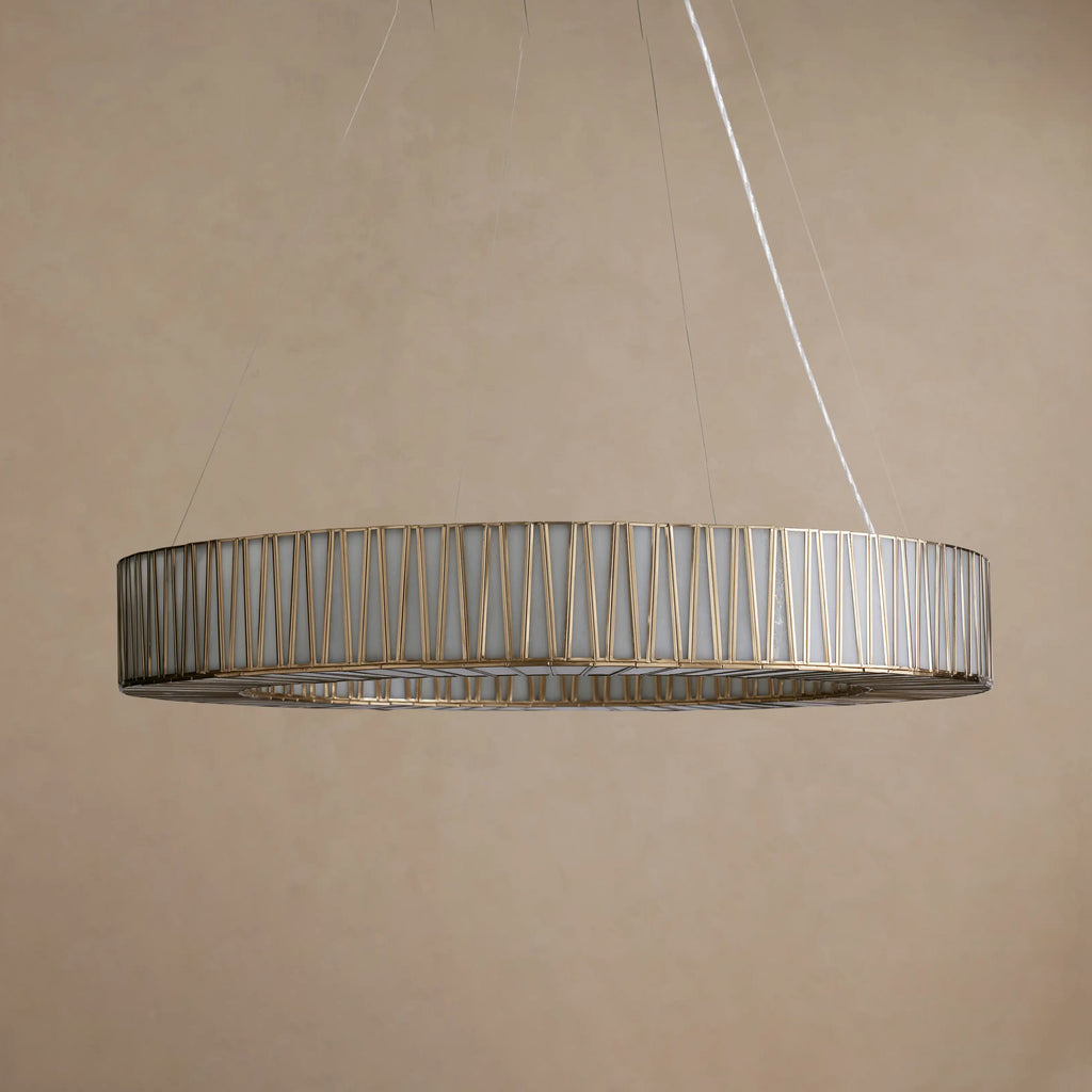 91 cm White Glass Round Chandelier - Jeunet