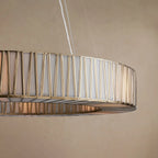 91 cm White Glass Round Chandelier - Jeunet